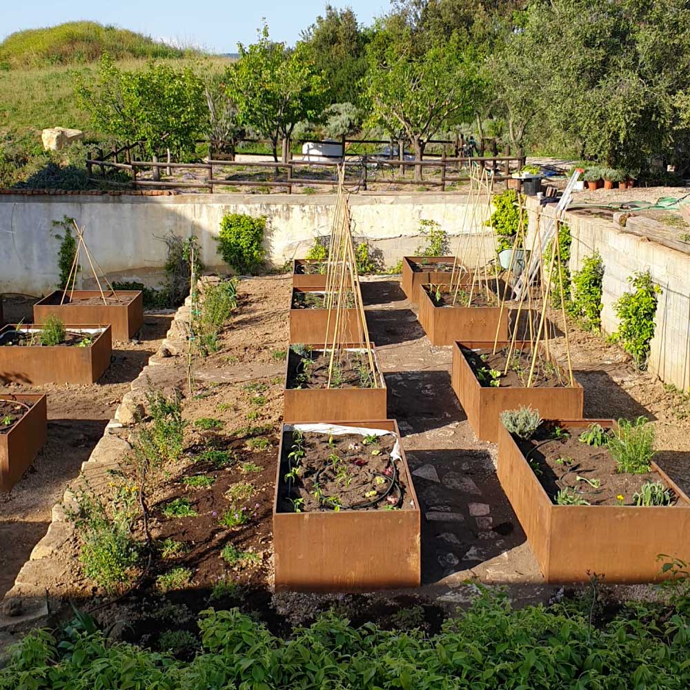 Orti rialzati in corten: funzionalità, estetica e benessere per le tue colture