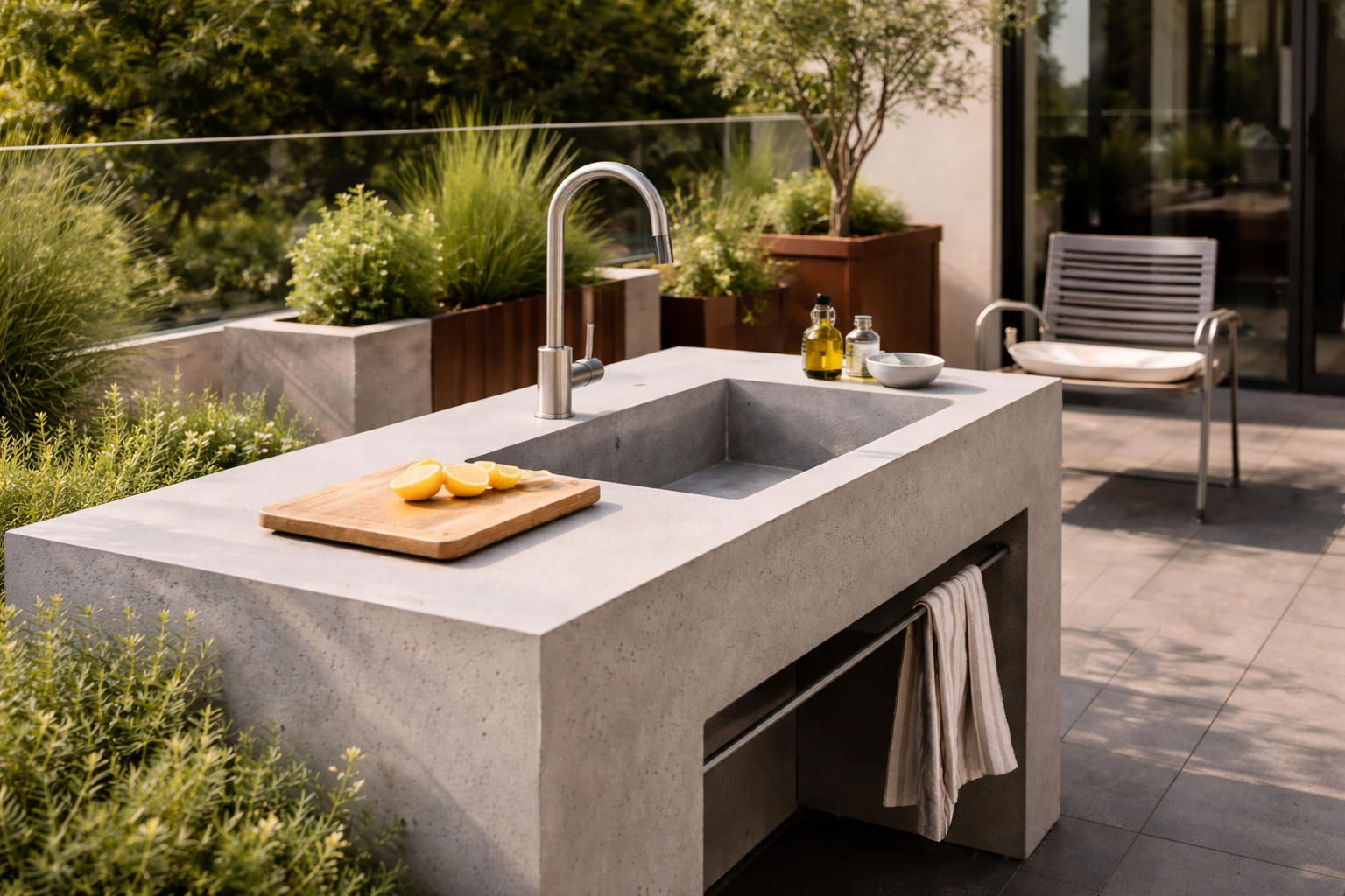 Perché scegliere un lavello in cemento per il giardino o la terrazza